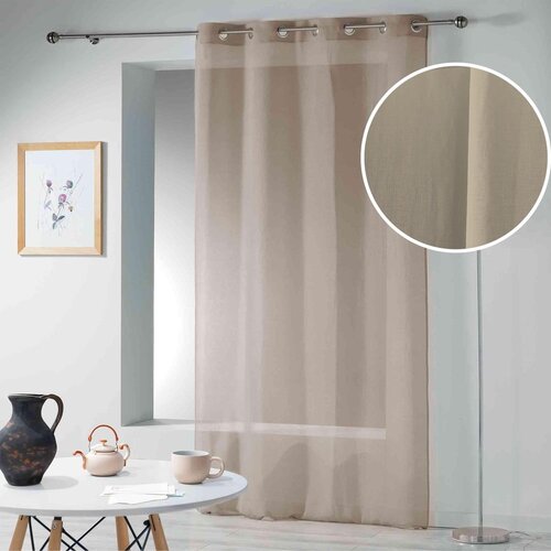 Douceur d int&amp;eacute;rieur Bež prosojna zavesa 140x280 cm Telma &amp;ndash; Slike