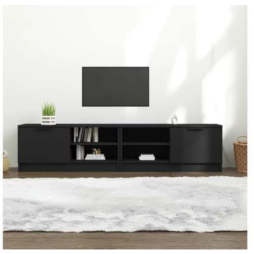 TV omarica 2 kosa črna 80x35x36,5 cm konstruiran les