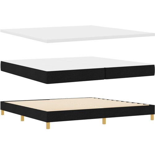 VidaXL Box Spring krevet s madracem Crni 200x200 cm Tkanina Slike