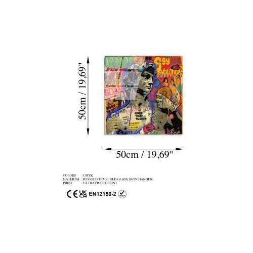 Wallxpert Slika od kaljenog stakla 50x50cm Slike