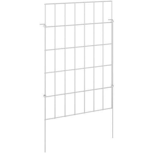 Ograda za vrt s kolčićima 48 pcs 35 x 50 cm Mesh Srebrna Slike