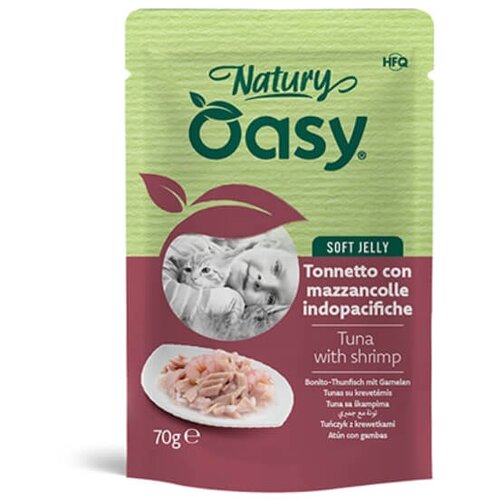 Oasy Cat Natury Adult fileji v želeju, vrečka - tuna in kozice - 70 g 70 g Cene
