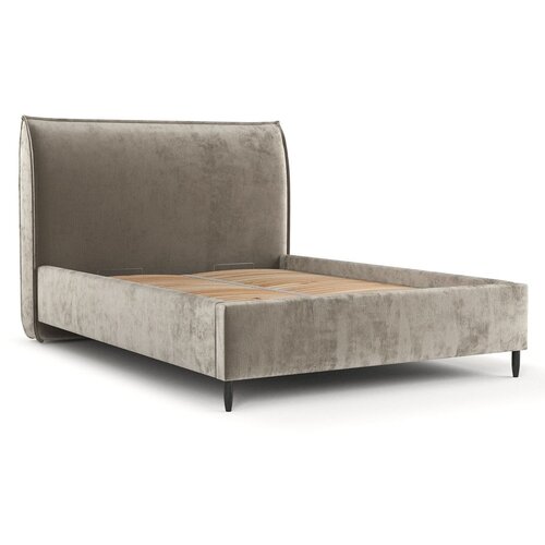 Maison de Rêve Bež tapecirani bračni krevet s prostorom za odlaganje s podnicom 180x200 cm Shell – Cijene