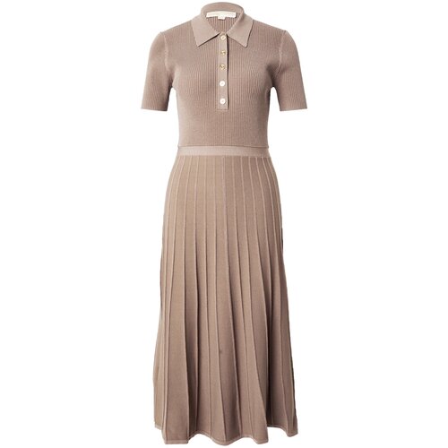 Michael Kors Pletena obleka 'FIT N FLARE' mokka Cene