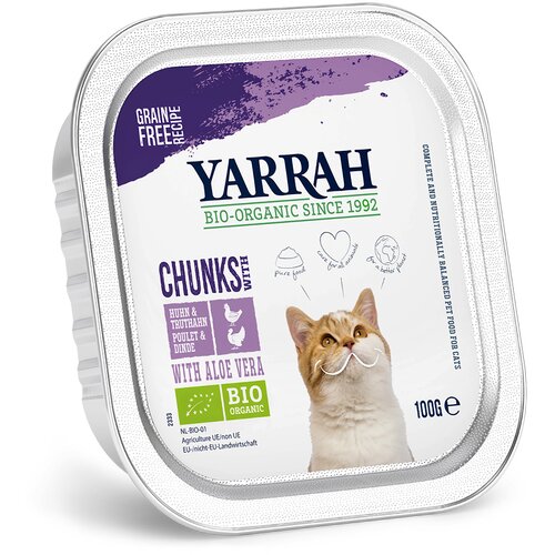  Varčno pakiranje Yarrah Bio pladnji 24  x 100 g - Ko&scaron;čki: bio pi&scaron;čanec & bio puran z bio aloe vero Cijene