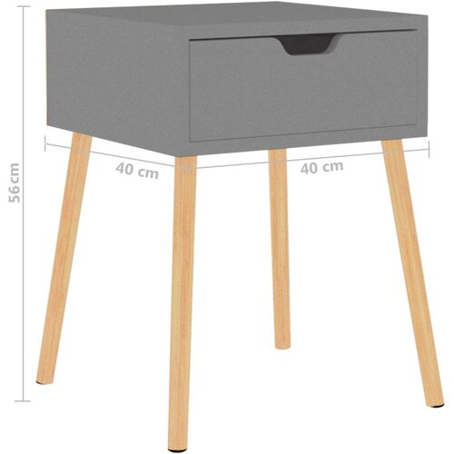 VidaXL noćni ormarići 2 kom sivi 40 x 40 x 56 cm od iverice Slike