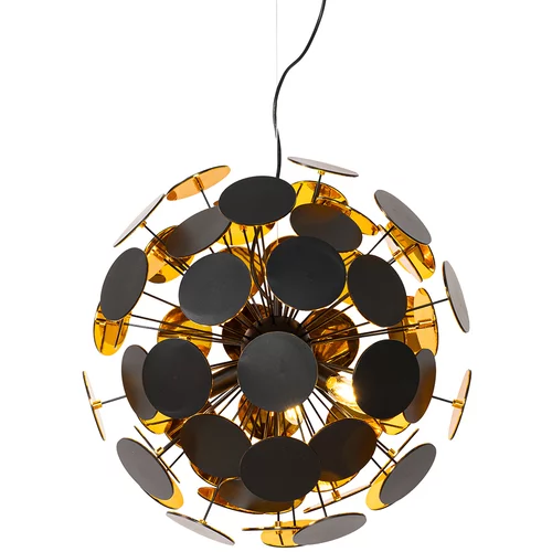 QAZQA Dizajnerska viseča svetilka črno-zlata - Cerchio