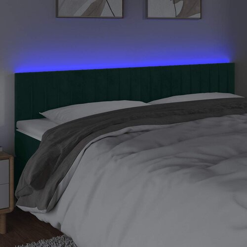 LED uzglavlje tamnozeleno 200x5x78/88 cm bar&amp;scaron;unasto Slike