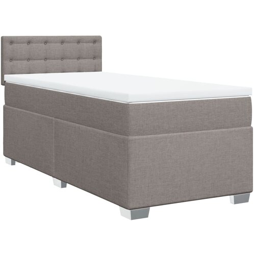 VidaXL Krevet s oprugama i madracem smeđesivi 80x200 cm od tkanine Slike