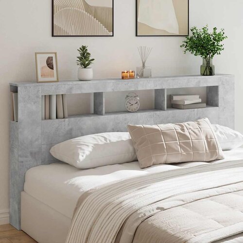  LED uzglavlje siva boja betona 200x18,5x103,5 cm Cene