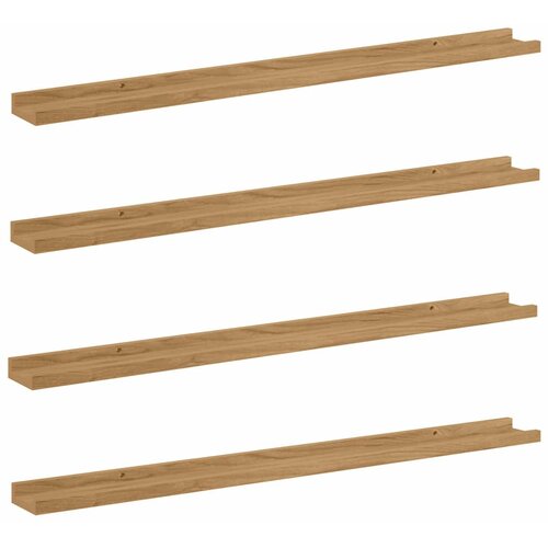  Polica na zidu 4 pcs Smeđa 100 x 9 x 3 cm Konstruirano drvo Slike