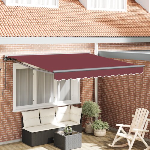 vidaXL Skrovita tenda Burgundska crvena 300x250 cm Poliester Cijene
