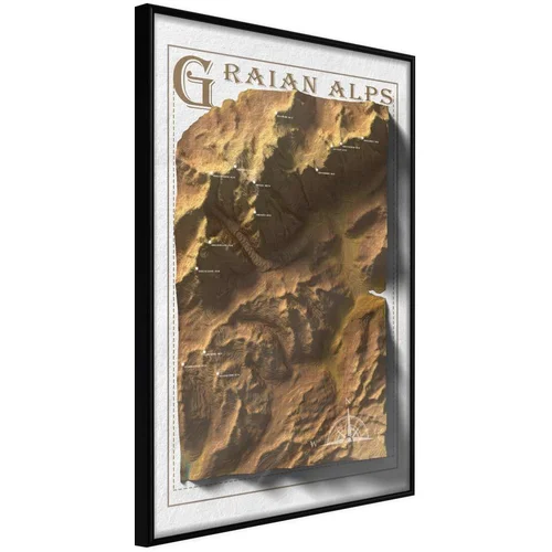  Poster - Raised Relief Map: Graian Alps 40x60