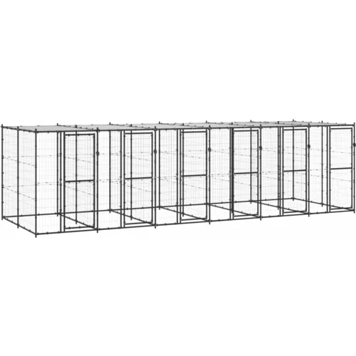 vidaXL Vanjski kavez za pse s krovom čelični 14 52 m²