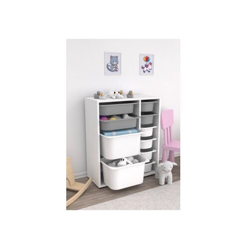 Hanah home vi&amp;scaron;enamenska polica zen 2D2K6U white grey v3 Slike