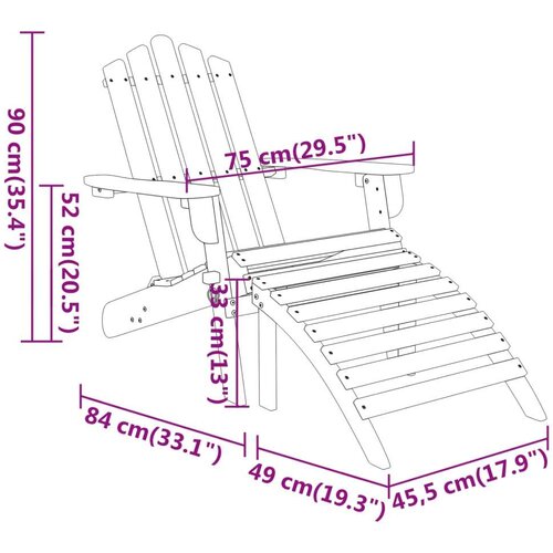 VidaXL 3-dijelna vrtna garnitura Adirondack masivno bagremovo drvo Slike