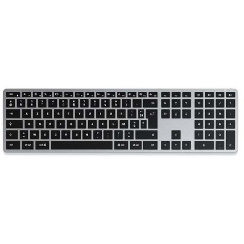 Satechi SLIM X3 USB-C Bluetooth QWERTY osvetljena tipkovnica z numerično tipkovnico, Siva, (5000065663) Slike