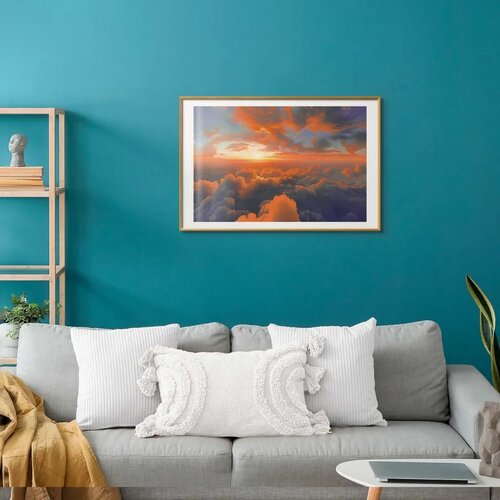  Plakat When Dawn Tickles the Clouds: A Color Show on the Morning Sky 60x40 Zlatni okvir s margom Slike