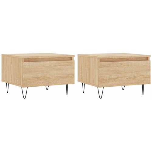  Stolići za kavu 2 kom boja hrasta 50x46x35 cm konstruirano drvo Slike