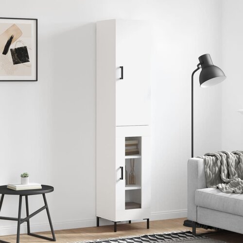 vidaXL Visoka omara bela 34,5x34x180 cm inženirski les Cene