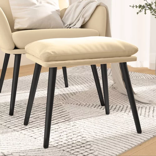 vidaXL stolček za noge kremno bel 45x29,5x39 cm žamet