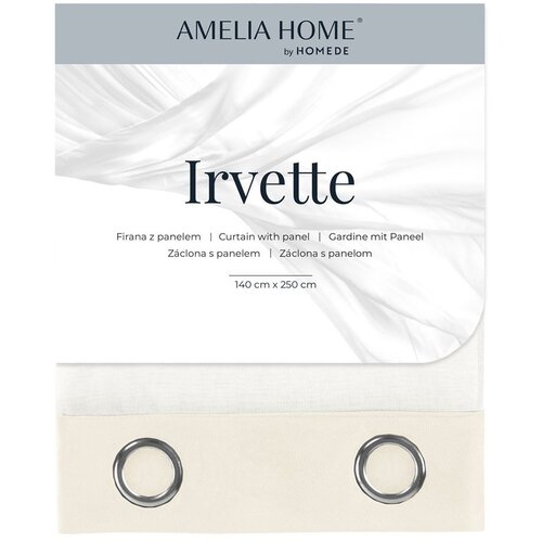  Curtain IRVETTE color white eyelets voile, velvet 140x250 ameliahome Slike