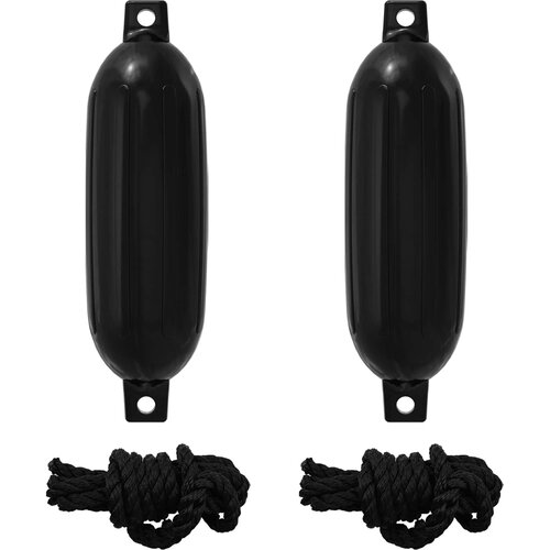  Odbojnici za čamce 2 kom. &amp;Oslash; 16 x 58 cm Crna PVC Slike