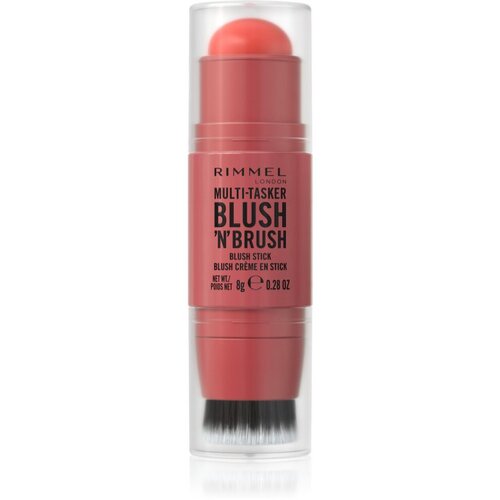 Rimmel London Multi-Tasker Blush&amp;#039;N&amp;#039;brush rdečilo v paličici s čopičem odtenek 250 Coral Dust 8 g Slike