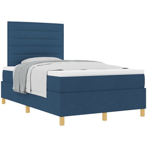 VidaXL Box Spring postelja z vzmetnico modra 120x200 cm tkanina, (22051683) Slike