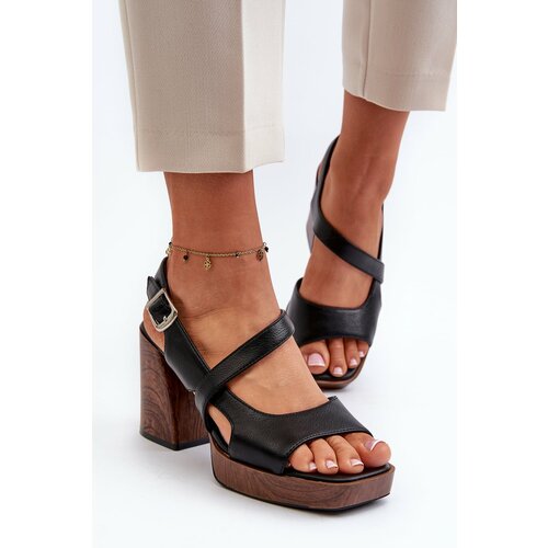Kesi Women's High Heeled Sandals Sergio Leone Black Slike