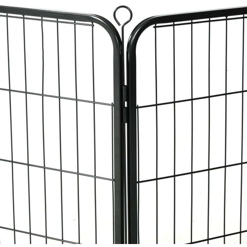 vidaXL Ograda za pse z 8 jeklenimi paneli 60x80 cm črne barve Cene