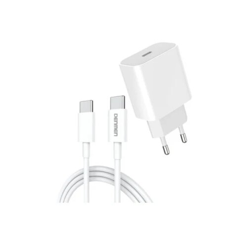 Denmen DC06T Punjač za mobilne Type C 20W Fast + Type C kabl BELI Cene