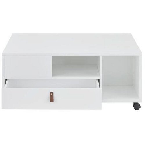 Bessagi Home klubska miza mick, bela, 2 predala, kolesca Slike