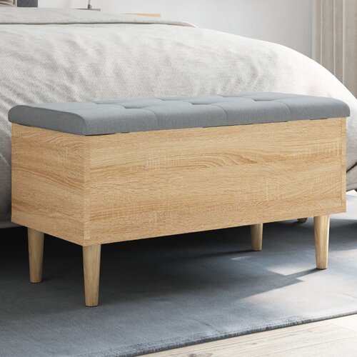 Klupa za pohranu boja hrasta 82x42x46 cm od konstruiranog drva Cijene