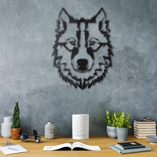 Wolf v11 black decorative metal wall accessory Slike