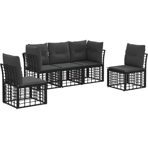  Set vanjskih sofa Crna Poliester - Crna bez stola Cijene