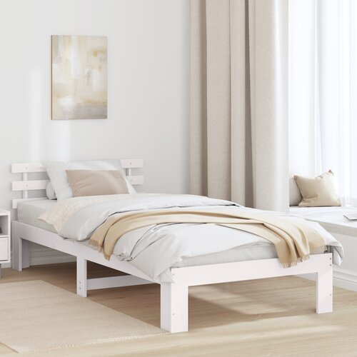 VidaXL Leseni posteljni okvir Bel Les 100 x 200 cm Minimalistični Slike