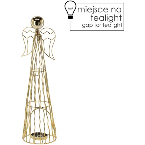 Molarem Home Metalni svijećnjak zlatni - Anđeo 37,3 cm Cijene