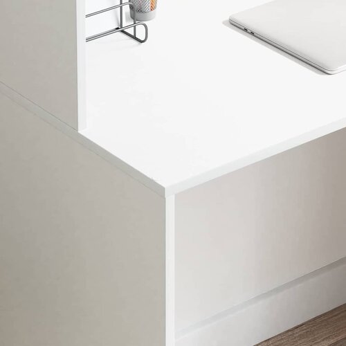  Stol s policom Bijelo 102 x 50 x 124 cm Konstruirano drvo Slike