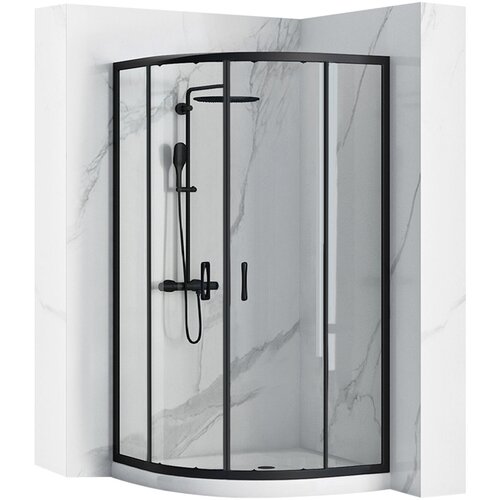 Rea Tuš kabina Look Black 90x90 + Tuš kada Look White Cene