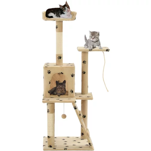  Penjalica za mačke sa stupovima za grebanje od sisala 120 cm bež
