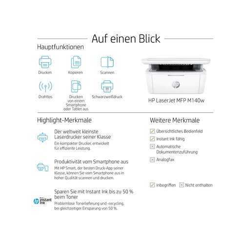 HP MFP LaserJet M140w &amp;scaron;tampač/skener/kopir/wireless 7MD72F Slike