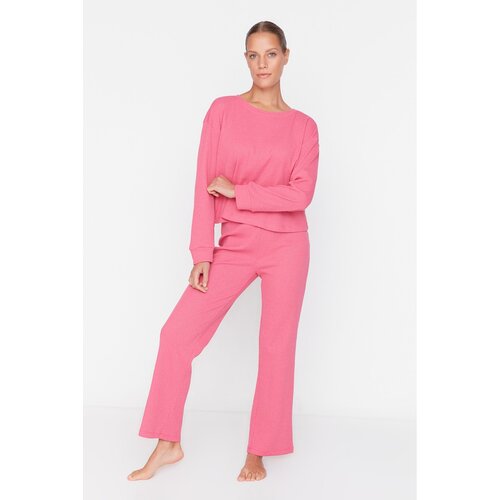 Trendyol Fuchsia Camisole Knitted Pajamas Set Slike