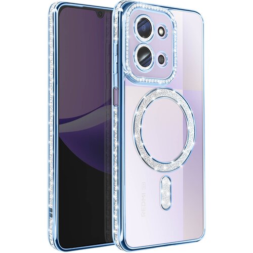 Avizar Ovitek za Redmi 15C, združljiv z MagSafe, z obrobo iz okrasnih kamnov, Modra, (5000189281) Cene