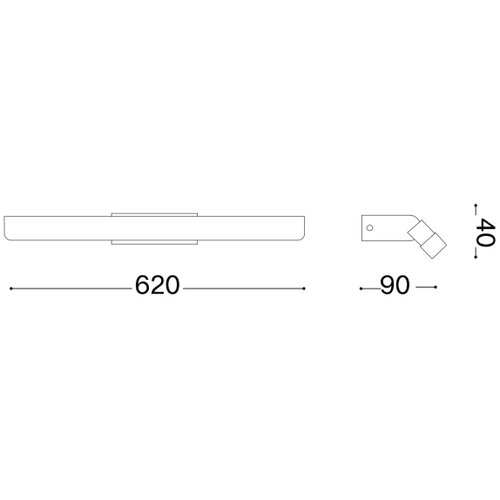 Ideal Lux - LED osvetljenje za ogledalo RIFLESSO LED/16W/230V 62 cm CRI 90 IP54 crna Slike