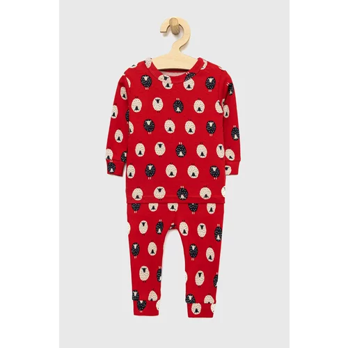 GAP Otroška bombažna pižama rdeča barva