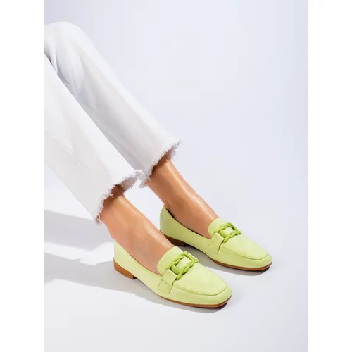 SHELOVET Suede Women's Green Loafers