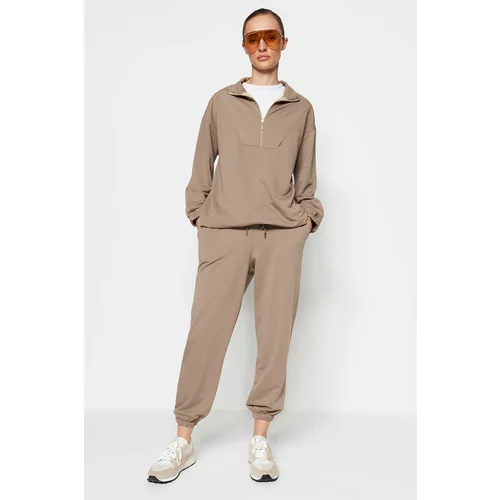 Trendyol Sweatsuit Set - Brown - Relaxed fit
