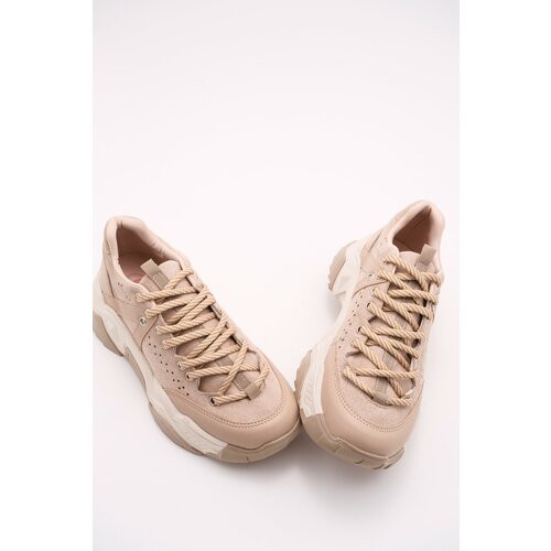 LuviShoes Women's Beige Sneakers 65119 Slike