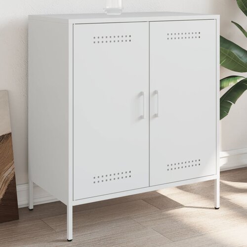 vidaXL Komoda bela 68x39x79 cm jeklo Cene